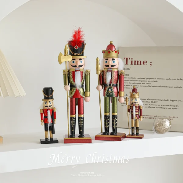 Wholesale Wooden Nutcracker Soldier Figurine Christmas Tabletop Decor Home Decoration Craft Gift