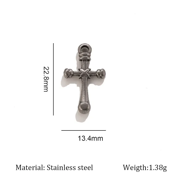 Wholesale Stainless Steel Cross Pendant Charm DIY Necklace Jewelry Accessories Punk Style Unisex