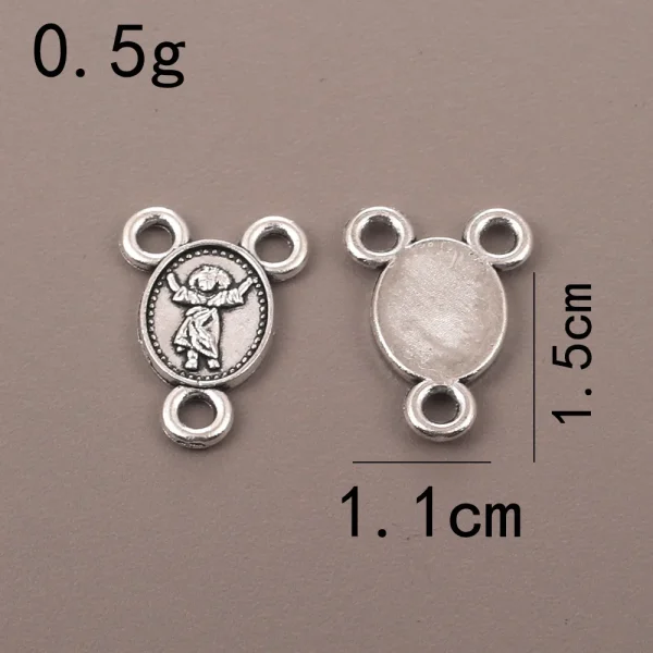 Wholesale Retail Cross-border Supply Religious Elliptical Three-way Pendant Zinc Alloy Bamboo Chain Hanging Beads Neckla