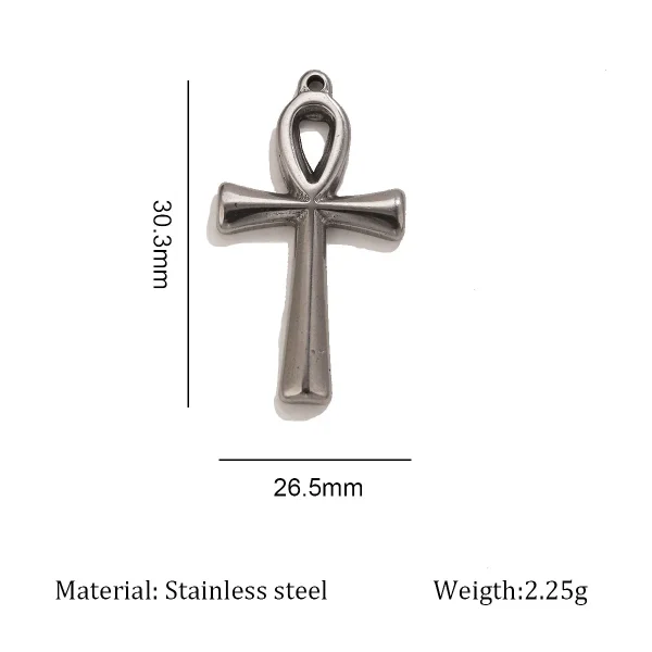 Wholesale Stainless Steel Cross Pendant Charm DIY Necklace Jewelry Accessories Punk Style Unisex