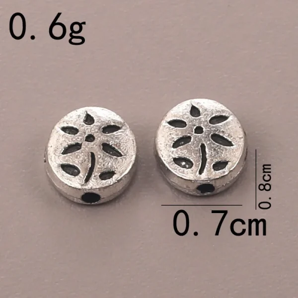 Wholesale Zinc Alloy Antique Silver Hollow Oval Spacer Beads Flat Beads DIY Bracelet Necklace Jewelry Making Accessories