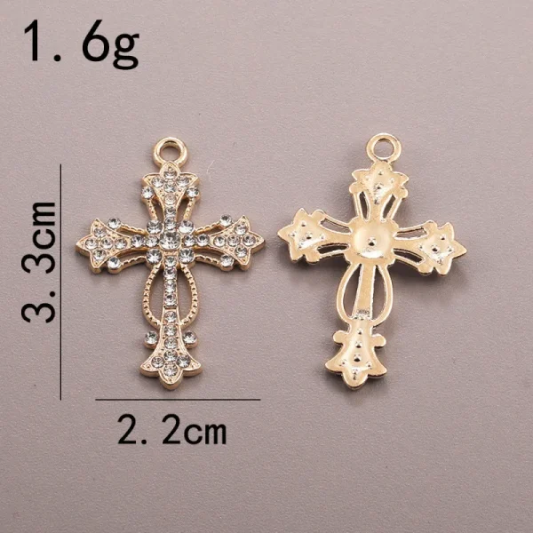 Wholesale Zinc Alloy Rhinestone Cross Pendant Charm DIY Necklace Bracelet Jewelry Accessories