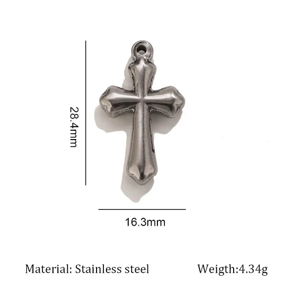 Wholesale Stainless Steel Cross Pendant Charm DIY Necklace Jewelry Accessories Punk Style Unisex