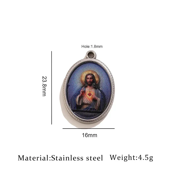 Wholesale Stainless Steel Oval Tag Pendant Charm Necklace DIY Jewelry Accessories Vintage Unisex