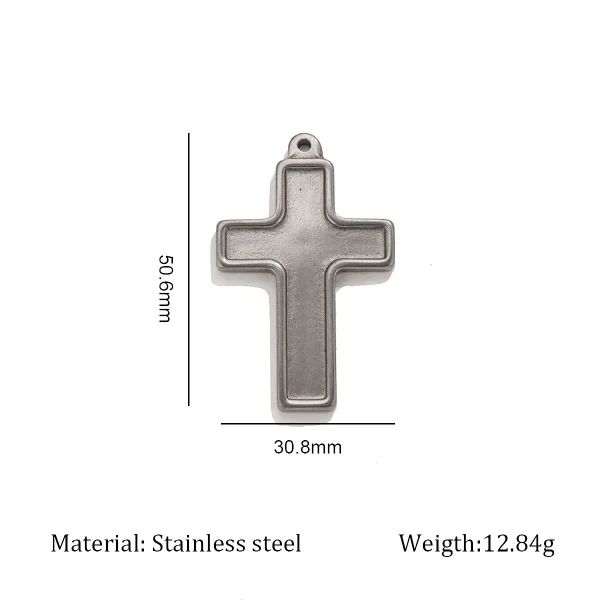 Wholesale Stainless Steel Cross Pendant Charm Necklace DIY Jewelry Accessories Unisex