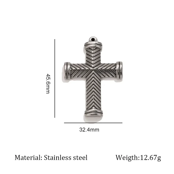 Wholesale Stainless Steel Cross Pendant Charm Necklace DIY Jewelry Accessories Unisex