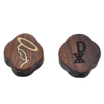 Wholesale Wood Carved Copper Inlay Pendant Charm Necklace DIY Rosary Accessories - Image 5