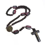 Wood Rosary With Portuguese Prayer Cards Our Lady of Aparecida Catholic Rosary Brazil Gift Rosario Catolico Religious Jewelry - Image 2