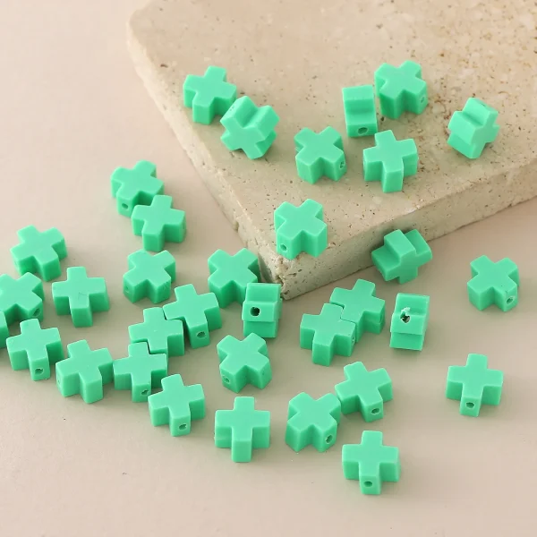 Wholesale Acrylic Cross Beads Colorful DIY Bracelet Necklace Making Jewelry Accessories