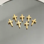 Wholesale Stainless Steel Gold Plated Cross Pendant Charm DIY Bracelet Necklace Jewelry Accessories