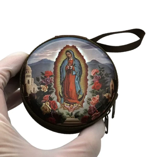 Catholic Rosary Box Pendant BoxCoin Purse Packaging Tin BoxStorage Case, Zipper Bag Luggage Charm