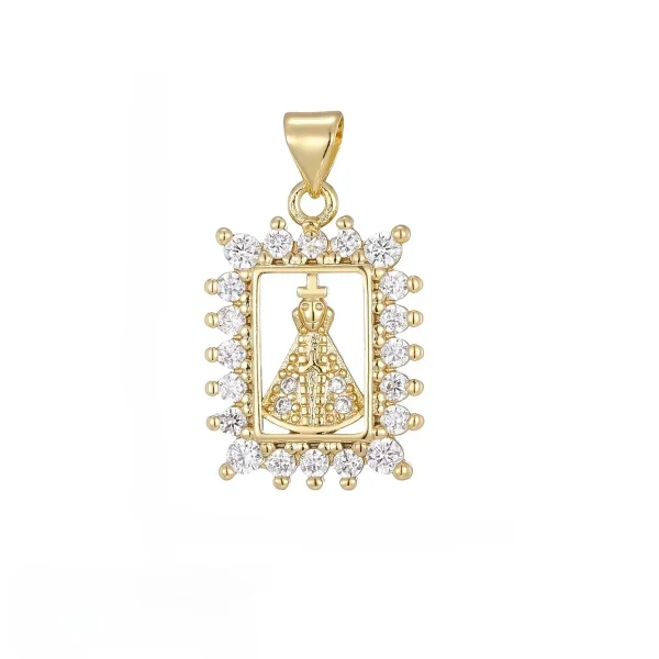 Wholesale Zinc Alloy Rhinestone Virgin Mary Pendant Charm Necklace DIY Jewelry Accessories Unisex