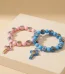 First Communion Bracelet for Kids Pink Blue Acrylic Beaded Sticker Saints Religious Baptism Jesus Cross