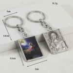 Retro Electroplating Keychain Accessories Metal Embossed Epoxy Creative Russia Design Religious Pendant Accessories Wholesale