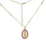 Wholesale Stainless Steel Rhinestone Pendant Necklace Fashion Jewelry Colorful Crystal Charm Necklace Unisex - Image 5