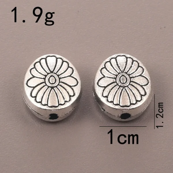 Wholesale Zinc Alloy Antique Silver Hollow Oval Spacer Beads Flat Beads DIY Bracelet Necklace Jewelry Making Accessories