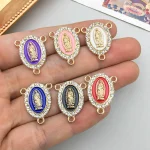 Wholesale Zinc Alloy Rhinestone Pendant Charm 3 Hole DIY Jewelry Accessories Gold Color - Image 3
