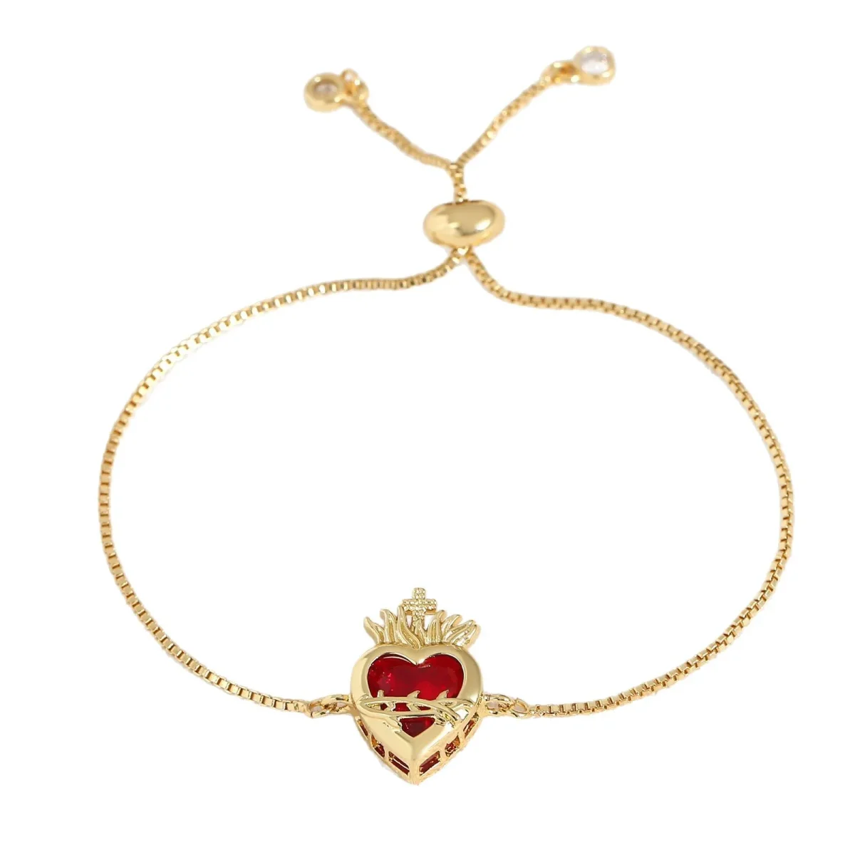 Wholesale Zinc Alloy Rhinestone Pendant Charm Bracelet Sweet Heart Cross Crown Jewelry Accessories - Image 5
