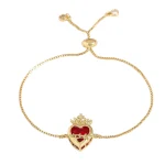 Wholesale Zinc Alloy Rhinestone Pendant Charm Bracelet Sweet Heart Cross Crown Jewelry Accessories - Image 5