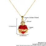 Wholesale Zinc Alloy Rhinestone Love Heart Pendant Necklace Gold Plated Fashion Jewelry - Image 3