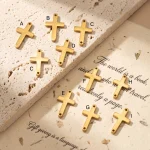 Wholesale Stainless Steel Gold Plated Cross Pendant Charm DIY Bracelet Necklace Jewelry Accessories - Image 4