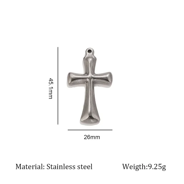 Wholesale Stainless Steel Cross Pendant Charm Necklace DIY Jewelry Accessories Unisex