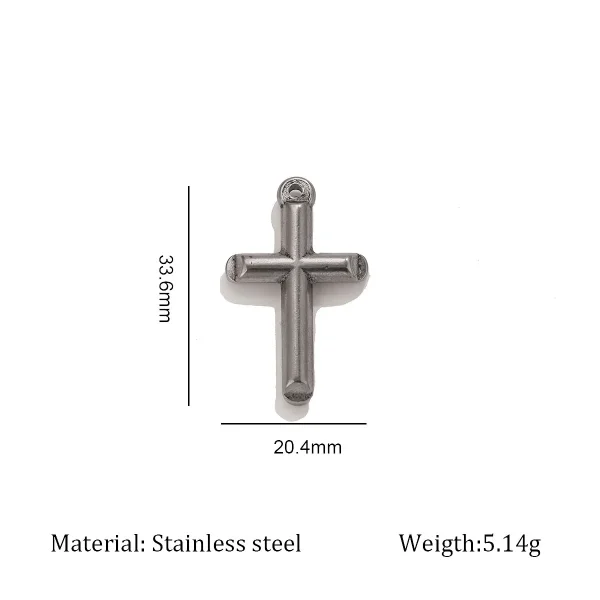 Wholesale Stainless Steel Cross Pendant Charm Necklace DIY Jewelry Accessories Unisex
