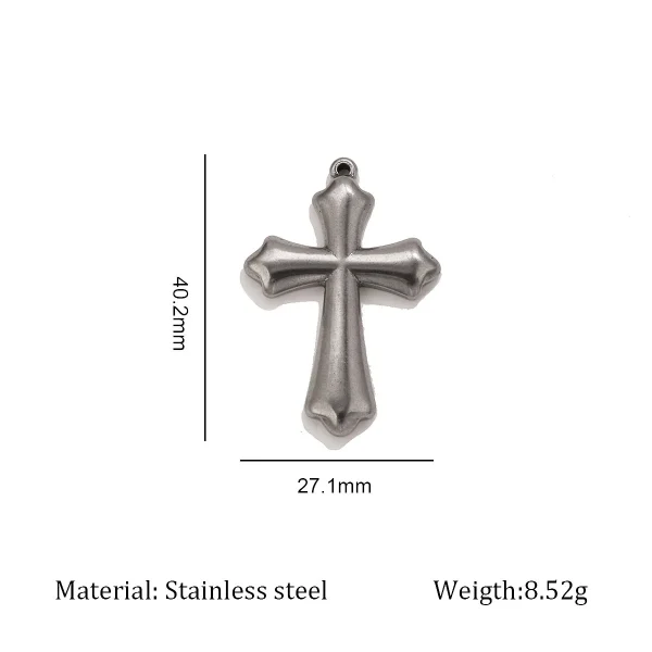 Wholesale Stainless Steel Cross Pendant Charm Necklace DIY Jewelry Accessories Unisex