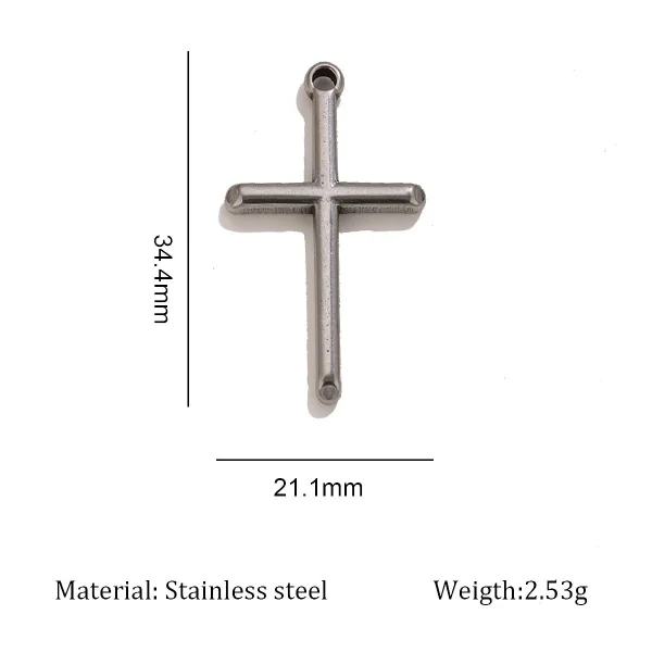 Wholesale Stainless Steel Cross Pendant Charm DIY Necklace Jewelry Accessories Punk Style Unisex