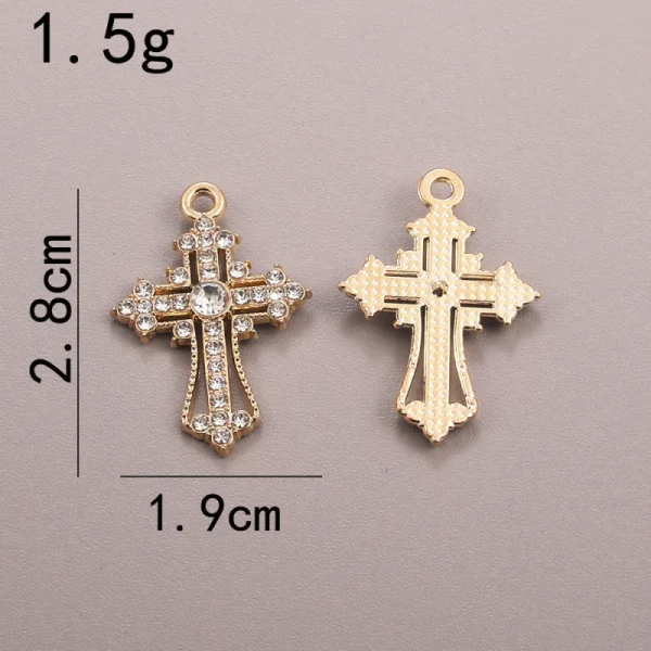 Wholesale Zinc Alloy Rhinestone Cross Pendant Charm DIY Necklace Bracelet Jewelry Accessories