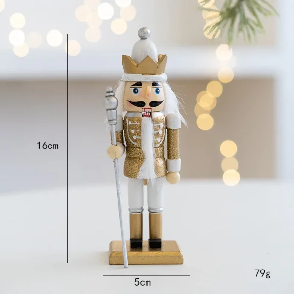 Wholesale 16cm Wooden Nutcracker King Soldier Figurine Desktop Christmas Decoration Holiday Gift
