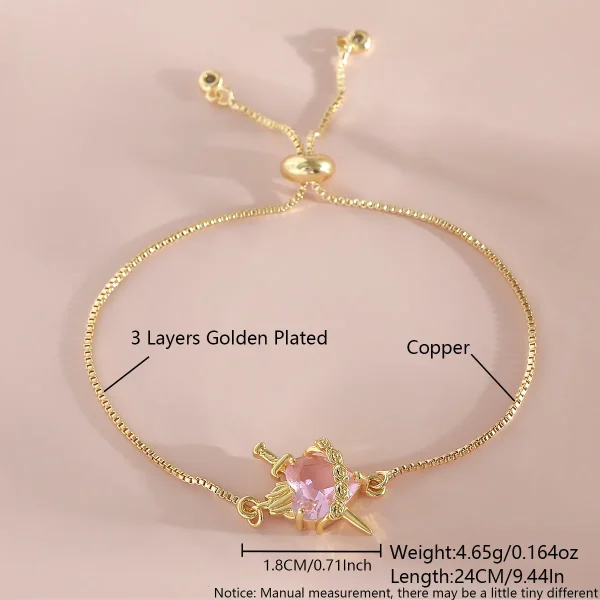 Wholesale Zinc Alloy Rhinestone Pendant Charm Bracelet Sweet Heart Cross Crown Jewelry Accessories