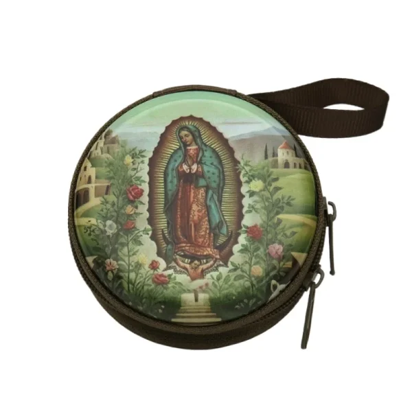 Catholic Rosary Box Pendant BoxCoin Purse Packaging Tin BoxStorage Case, Zipper Bag Luggage Charm