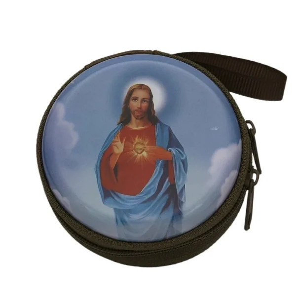 Catholic Rosary Box Pendant BoxCoin Purse Packaging Tin BoxStorage Case, Zipper Bag Luggage Charm