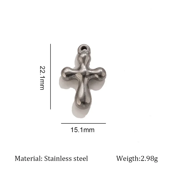 Wholesale Stainless Steel Cross Pendant Charm DIY Necklace Jewelry Accessories Punk Style Unisex