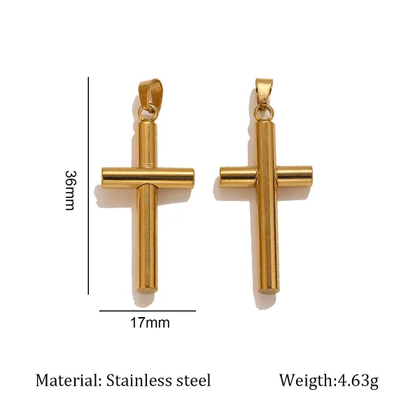 Wholesale Stainless Steel Cross Pendant Charm Necklace DIY Jewelry Accessories Unisex