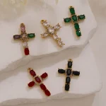 Wholesale Zinc Alloy Rhinestone Cross Pendant Charm Necklace DIY Jewelry Accessories Punk European American Style - Image 3