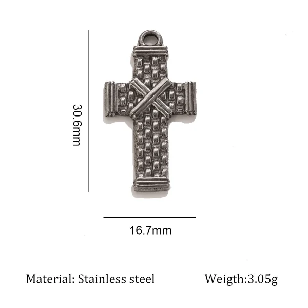 Wholesale Stainless Steel Cross Pendant Charm DIY Necklace Jewelry Accessories Punk Style Unisex