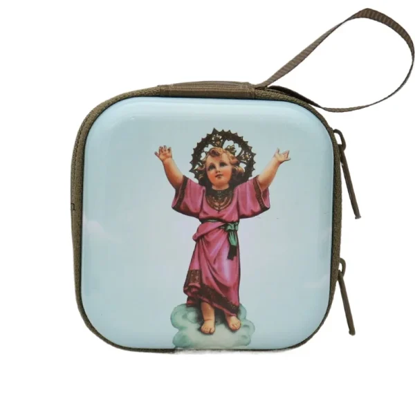 Catholic Rosary Box Pendant BoxCoin Purse Packaging Tin BoxStorage Case, Zipper Bag Luggage Charm