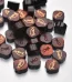 Wholesale Wood Carved Copper Inlay Pendant Charm Necklace DIY Rosary Accessories