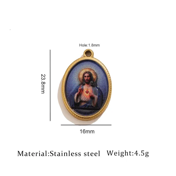 Wholesale Stainless Steel Oval Tag Pendant Charm Necklace DIY Jewelry Accessories Vintage Unisex