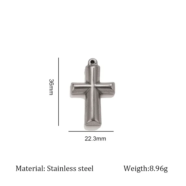 Wholesale Stainless Steel Cross Pendant Charm Necklace DIY Jewelry Accessories Unisex