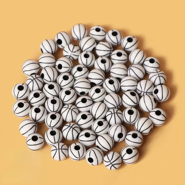 Wholesale Acrylic Sports Ball Beads DIY Jewelry Making Bracelet Necklace Craft Supplies