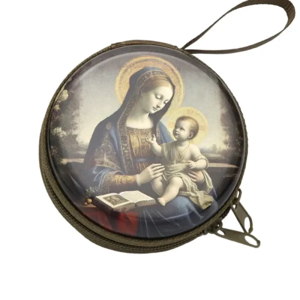 Catholic Rosary Pouch, Storage Bag Zipper case Jewelry Packaging Pendant Coin Storage Pouch Party Gift Cartoon Backpack