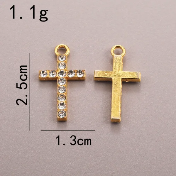 Wholesale Zinc Alloy Rhinestone Cross Pendant Charm DIY Necklace Bracelet Jewelry Accessories