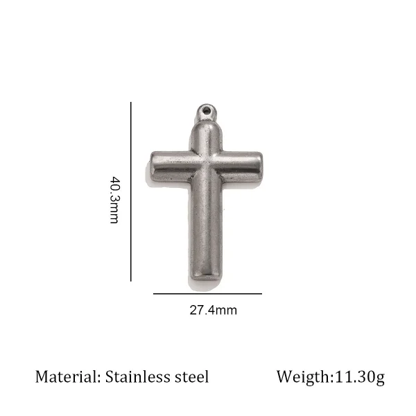 Wholesale Stainless Steel Cross Pendant Charm Necklace DIY Jewelry Accessories Unisex