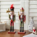 Wholesale Wooden Nutcracker Soldier Figurine Christmas Tabletop Decor Home Decoration Craft Gift - Image 4