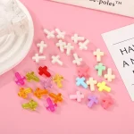 Wholesale Acrylic Cross Beads Charms DIY Bracelet Jewelry Making Accessories Mixed Color