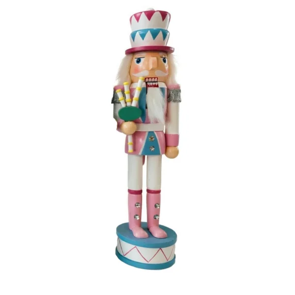 Wholesale Wooden Nutcracker Soldier Figurine Christmas Decoration Musical Instrument Gift