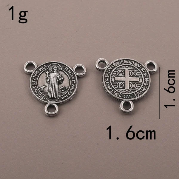 Wholesale Retail Cross-border Supply Religious Elliptical Three-way Pendant Zinc Alloy Bamboo Chain Hanging Beads Neckla